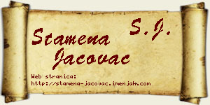 Stamena Jačovac vizit kartica